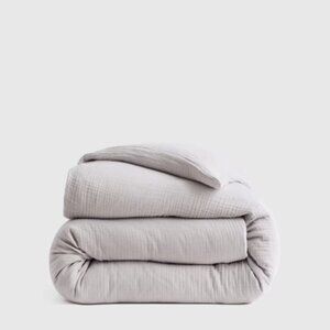 NWT Quince Organic Airy Gauze Duvet Cover - Fog Grey